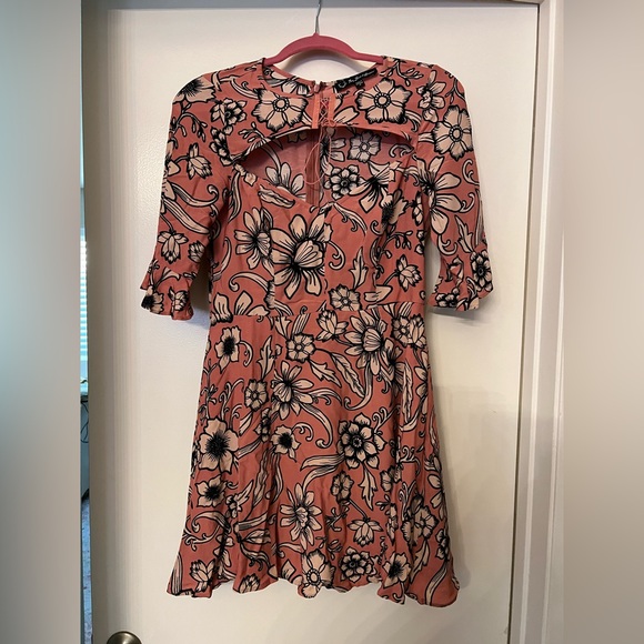 SOLD For Love & Lemons Ayla Laced Up Dress in Pink Floral - Picture 10 of 14